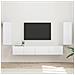 Set mobile TV 4 pz Bianco Lucido Legno ingegnerizzato - Foto miniatura 2