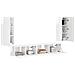 Set mobile TV 4 pz Bianco Lucido Legno ingegnerizzato - Foto miniatura 3