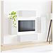 Set mobile TV 4 pz Bianco Lucido Legno ingegnerizzato - Foto miniatura 4
