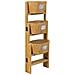 Supporto Con 3 Cesti In Legno Marrone 89x18x79h - Foto miniatura 3