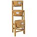 Supporto Con 3 Cesti In Legno Marrone 89x18x79h - Foto miniatura 5