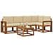Set di divani con cuscino 6 pcs Naturale e Beige - Foto miniatura 3