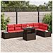 Set Divano da Giardino 7 pcs Marrone e Rosso polyrattan - Foto miniatura 2