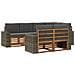 Set divano sezionale con cuscino 7 pcs Naturale e Antracite - Foto miniatura 1