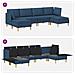 Set di divani modulari con spazio di archiviazione 6 pcs Blu - Foto miniatura 8