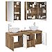 Set di Armadi da Bagno 5 pcs Rovere Artigianale - Foto miniatura 3