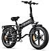 Engine Pro 2.0 Bici Elettrica Pieghevole Fat Tire 20'', Batteria 52V 16Ah, Sospensione Completa per Strada e Fuoristrada, Nero - Foto miniatura 1