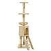 Albero Per Gatti Con Tiragraffi In Sisal 138 Cm Beige - Foto miniatura 7