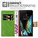 Custodia Compatibile Con Lg K10 2016 In Verde Erbe - Coperchio Protettiva Con Chiusura Magnetica, Funzione Stand E Tasca Per Le Carte - Foto miniatura 8