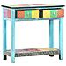 Tavolo Consolle Dipinto A Mano 80x35x75 Cm In Legno Di Mango - Foto miniatura 2