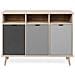 Credenza Tre Vani Sonoma Grigio Piedini Rialzati Cm 120 X 40 X 88 H - Foto miniatura 1