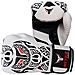 Mytra Tribal Fusion Potere Di Boxe Guanti Di Pelle Sintetica Sl3 Bianco Nero 14 Oz - Foto miniatura 4