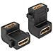 Adattatore Hdmi Femmina / Femmina A 90ø Con Fori Per Fissaggio - Foto miniatura 1