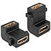 Adattatore Hdmi Femmina / Femmina A 90ø Con Fori Per Fissaggio - Foto miniatura 2