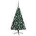 Set Albero Natale Artificiale a Metà LED e Palline Verde 240cm - Foto miniatura 1
