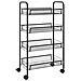 Carrello Da Cucina Con 4 Ripiani Nero 46x26x64 Cm In Ferro - Foto miniatura 2