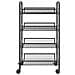 Carrello Da Cucina Con 4 Ripiani Nero 46x26x64 Cm In Ferro - Foto miniatura 3