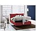 Letto Matrimoniale Agnese, Letto Contenitore Con Rivestimento In Tessuto, 100% Made In Italy, Apertura Frontale, Adatto Per Materasso Cm 140x190, Rosso - Foto miniatura 2