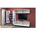 Parete Attrezzata Demetrio, Set Salotto Porta Tv A 4 Ante, Mobile Soggiorno Multiuso, 100% Made In Italy, Cm 280x30h180, Bianco Lucido E Acero - Foto miniatura 4