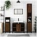 Armadietto Bagno Rovere Marrone 80x33x60cm In Legno Multistrato - Foto miniatura 9