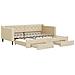 Divano Letto Estraibile Con Cassetti Crema 90x200 Cm In Tessuto - Foto miniatura 1