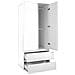 Armadio A 2 Ante Con 2 Cassetti Bianco - L80 X H191 Cm - Foto miniatura 3
