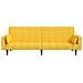 Divano Letto A 2 Posti Con 2 Cuscini Giallo In Tessuto - Foto miniatura 4