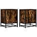 Comodini Rovere Fumo 2 Pz 40x31x50 Cm Legno Multistrato Metallo - Foto miniatura 2