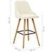 Sedie Da Bar 2 Pz Crema In Velluto - Foto miniatura 7