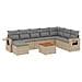 Set Divano da Giardino 9 pz con Cuscini Beige in Polyrattan - Foto miniatura 1