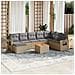 Set Divano da Giardino 9 pz con Cuscini Beige in Polyrattan - Foto miniatura 2
