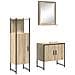 Set di Mobili per Bagno 3 Pezzi in Legno Ingegnerizzato Sonoma Oak, Specchio da Bagno  con Mensola Sonoma Oak 50x12x60 cm Legno Ingegnerizzato - Foto miniatura 1