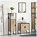 Set di Mobili per Bagno 3 Pezzi in Legno Ingegnerizzato Sonoma Oak, Specchio da Bagno  con Mensola Sonoma Oak 50x12x60 cm Legno Ingegnerizzato - Foto miniatura 2