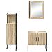 Set di Mobili per Bagno 3 Pezzi in Legno Ingegnerizzato Sonoma Oak, Specchio da Bagno  con Mensola Sonoma Oak 50x12x60 cm Legno Ingegnerizzato - Foto miniatura 8