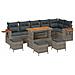 Set Divano da Giardino con cuscino 10 pcs Grigio Poly Rattan - Foto miniatura 1