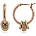 Orecchini A Cerchio In Oro Con Borchie Pendenti In Oro - Foto miniatura 3