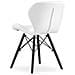 Sedia in ecopelle WAKO - Design moderno per soggiorno, ufficio, studio, sala da pranzo - Bianca con gambe nere - Foto miniatura 4