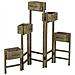 Supporto Con 5 Cesti In Legno Marrone 124x15x90,5h - Foto miniatura 1