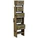Supporto Con 5 Cesti In Legno Marrone 124x15x90,5h - Foto miniatura 3