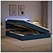 Letto con contenitore LED e materasso Blu 160 x 200 cm Tessuto - Foto miniatura 4