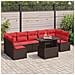 Set Divano da Giardino 8 pz Marrone Poly Rattan - Foto miniatura 8