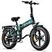 Engine Pro 2.0 Bici Elettrica Pieghevole Fat Tire 20'', Batteria 52V 16Ah, Sospensione Completa per Strada e Fuoristrada, Verde - Foto miniatura 1