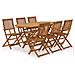 Set Da Pranzo Per Esterni 7 Pz In Legno Massello Di Acacia - Foto miniatura 1