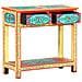 Tavolo Consolle Dipinto A Mano 80x35x75 Cm In Legno Di Mango - Foto miniatura 4