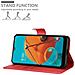 Custodia Compatibile Con Lg Kq51 In Rosso Carminio - Coperchio Protettiva Con Chiusura Magnetica, Funzione Stand E Tasca Per Le Carte - Foto miniatura 2