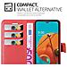 Custodia Compatibile Con Lg Kq51 In Rosso Carminio - Coperchio Protettiva Con Chiusura Magnetica, Funzione Stand E Tasca Per Le Carte - Foto miniatura 3