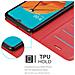 Custodia Compatibile Con Lg Kq51 In Rosso Carminio - Coperchio Protettiva Con Chiusura Magnetica, Funzione Stand E Tasca Per Le Carte - Foto miniatura 4