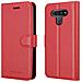 Custodia Compatibile Con Lg Kq51 In Rosso Carminio - Coperchio Protettiva Con Chiusura Magnetica, Funzione Stand E Tasca Per Le Carte - Foto miniatura 7