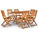 Set Mobili Da Pranzo Da Giardino 7 Pz Legno Massello Di Acacia - Foto miniatura 2
