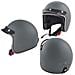 Casco Jet Open Face Moto Custom Scooter Grigio Opaco Taglia M - Foto miniatura 10